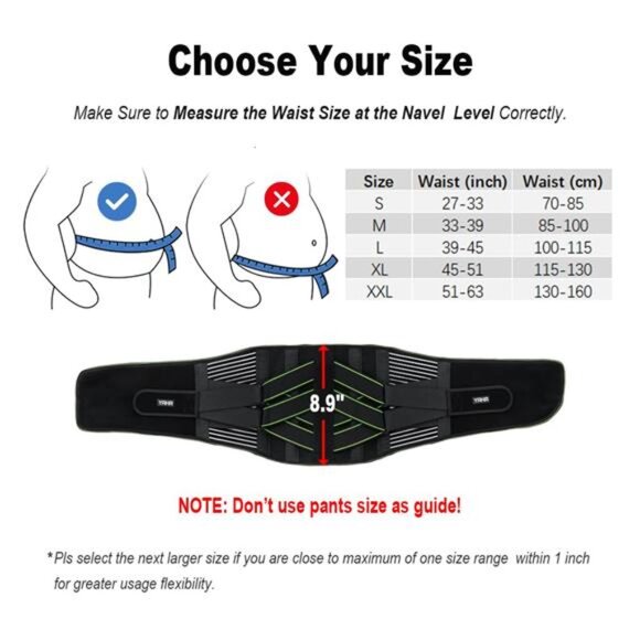 YAHA Back Brace for Lower Back Pain Relief for Women/Men with Lumbar Pad, Back - Picture 6 of 7